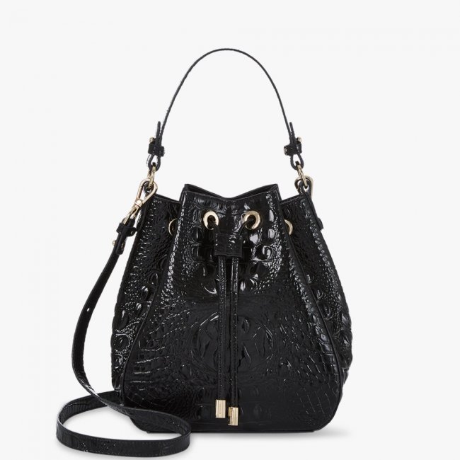 Brahmin Melinda Leather Bucket Bag - Black Melbourne