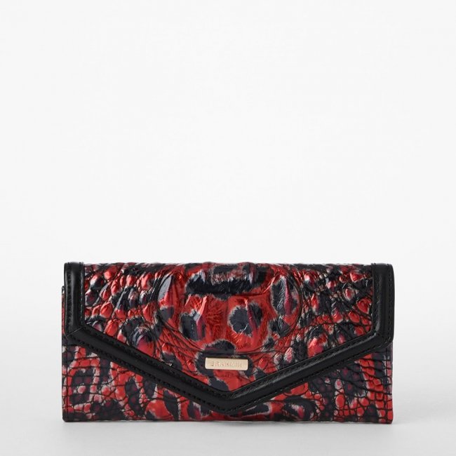 Brahmin Veronica Leather Wallet - Red Leopardess
