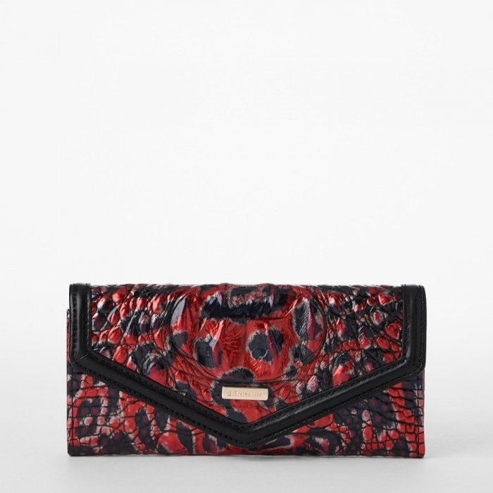 Brahmin Veronica Leather Wallet - Red Leopardess