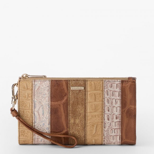 Brahmin Daisy Leather Wristlet - Natural Flashback