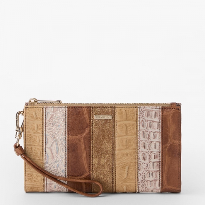 Brahmin Daisy Leather Wristlet - Natural Flashback