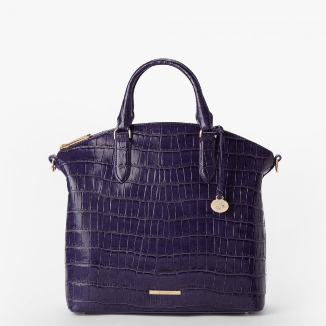 Brahmin Large Duxbury Leather Satchel - Voltage Violet Sirona
