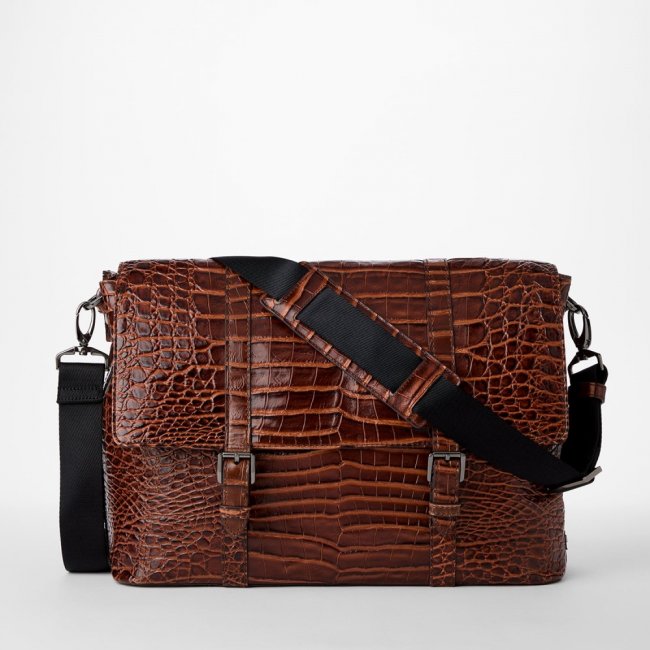 Brahmin Mason Leather Messenger Bag - Chestnut Baypoint