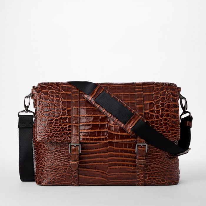 Brahmin Mason Leather Messenger Bag - Chestnut Baypoint