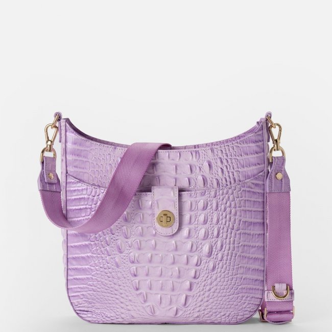 Brahmin Leia Leather Crossbody - Gentle Lavender Melbourne