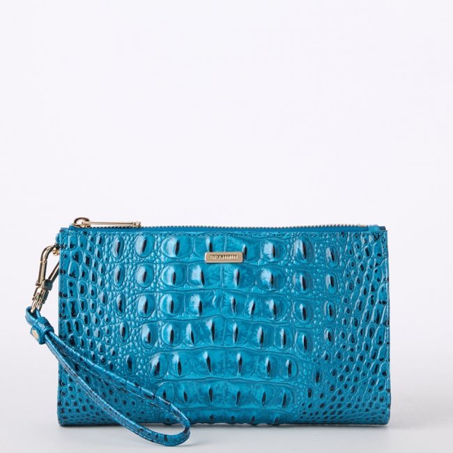 Brahmin Daisy Leather Wristlet - Vibrant Azure