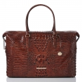 Brahmin Dux Weekender Leather Travel Bag - Pecan