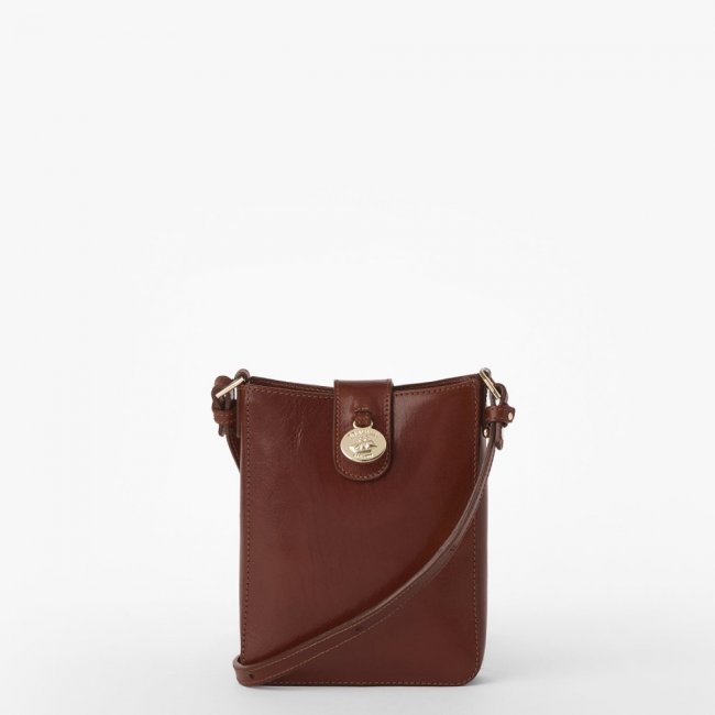 Brahmin Marley Leather Crossbody - Cognac Topsail