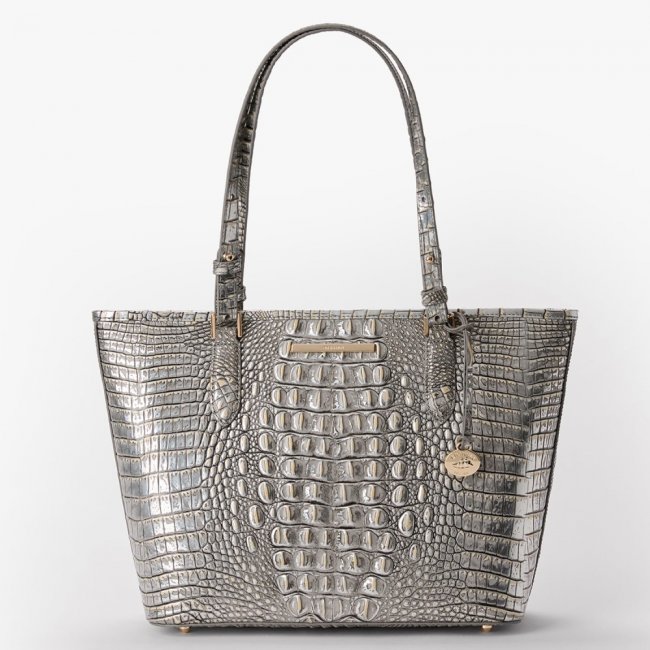 Brahmin Medium Asher Leather Tote - Chrome Melbourne