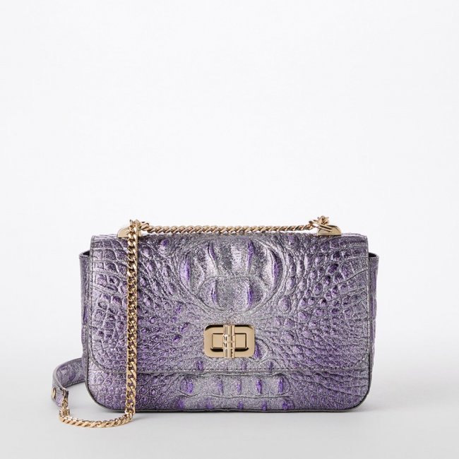 Brahmin Rosa Leather Crossbody - Purple Glitter Melbourne