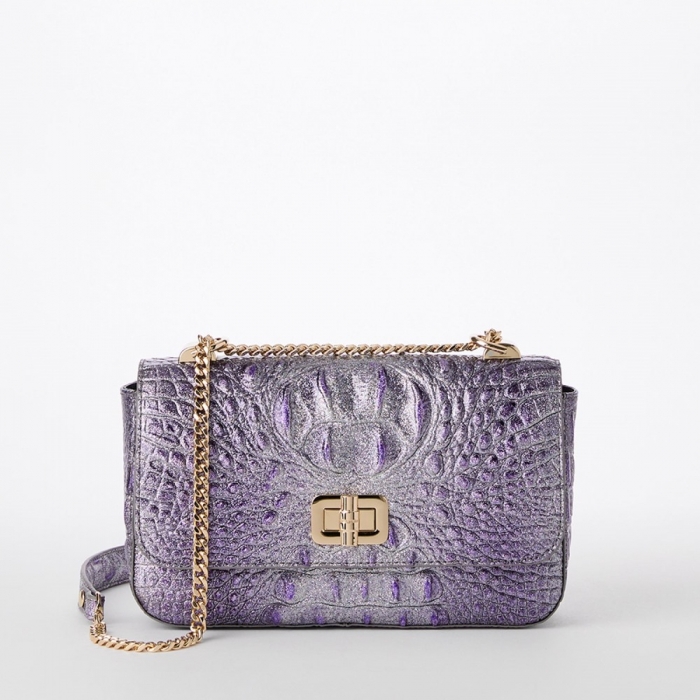 Brahmin Rosa Leather Crossbody - Purple Glitter Melbourne
