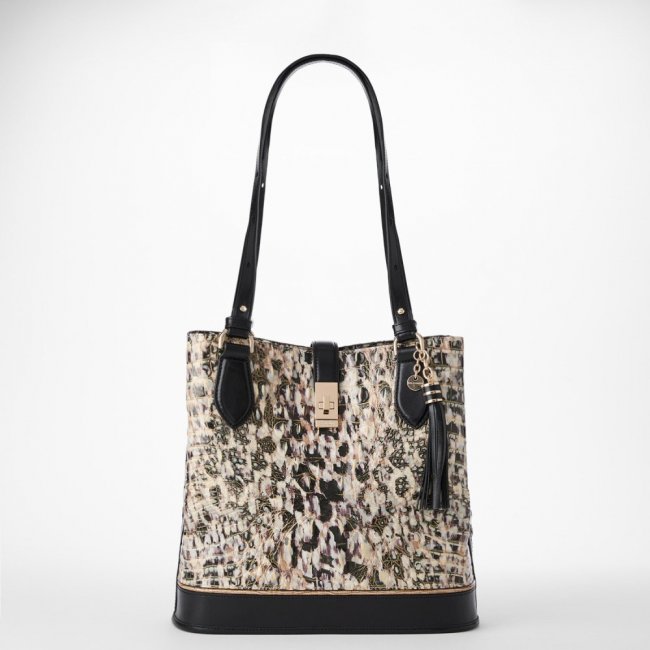 Brahmin Fiora Leather Bucket Bag - Multi Pellham