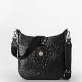 Brahmin Leia Leather Crossbody - Black Melbourne Silver Hardware