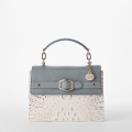 Brahmin Small Hallie Leather Satchel - Snowball Minden