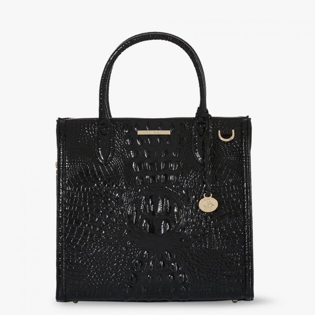 Brahmin Caroline Leather Satchel - Black Melbourne