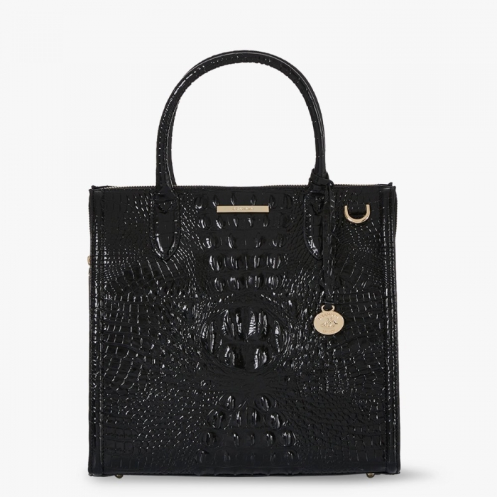 Brahmin Caroline Leather Satchel - Black Melbourne
