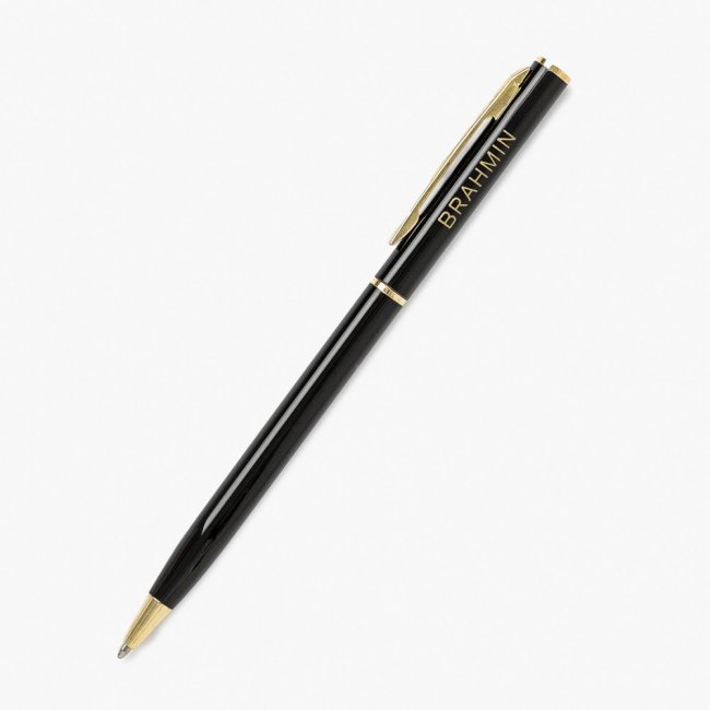 Brahmin Signature Pen Black and Gold Black Stationery