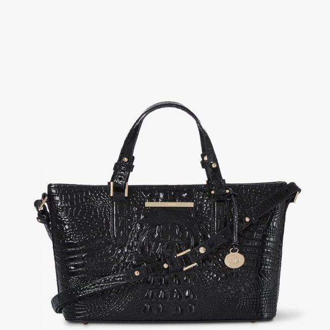 Brahmin Mini Asher Satchel - Black Melbourne