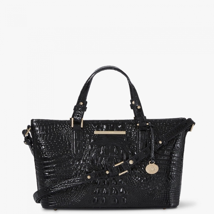 Brahmin Mini Asher Satchel - Black Melbourne