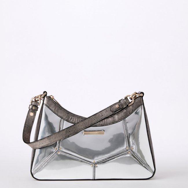 Brahmin Esme Leather Shoulder Bag - Chrome Tamar
