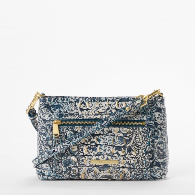 Brahmin Vida Leather Crossbody - Blue Filigree Melbourne
