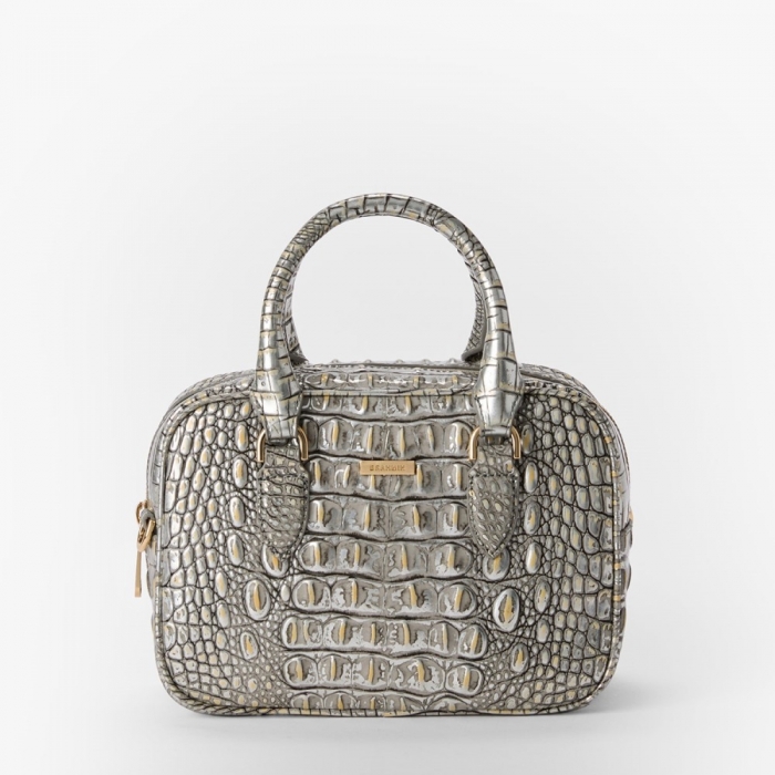 Brahmin Mara Leather Satchel - Chrome Melbourne
