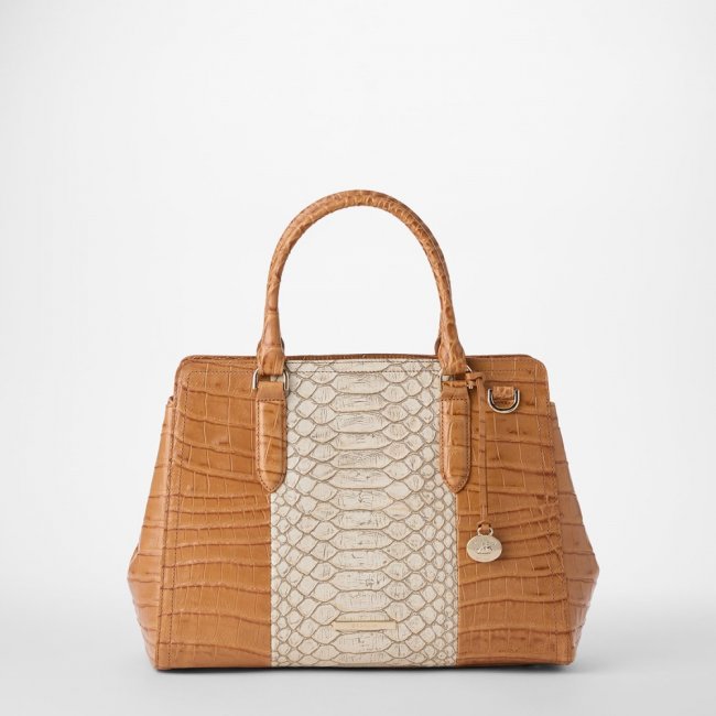 Brahmin Small Finely Leather Satchel - Multi Castalia