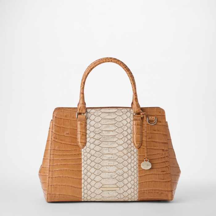 Brahmin Small Finely Leather Satchel - Multi Castalia