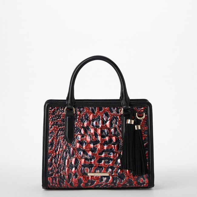 Brahmin Cami Leather Satchel - Red Leopardess