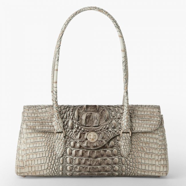 Brahmin Dayan Leather Satchel - Timeless Taupe Ombre Melbourne