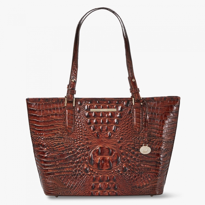 Brahmin Medium Asher Leather Tote - Pecan