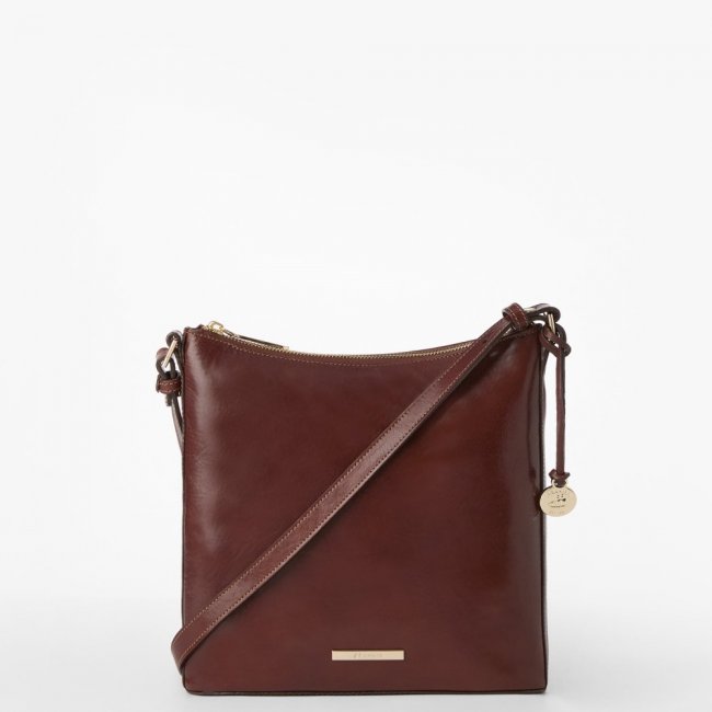 Brahmin Katie Leather Crossbody - Cognac Topsail
