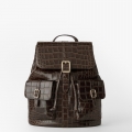 Brahmin Zane Leather Backpack - Chocolate Bremond