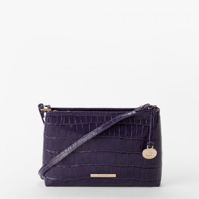 Brahmin Lorelei Leather Shoulder Bag - Voltage Violet Sirona
