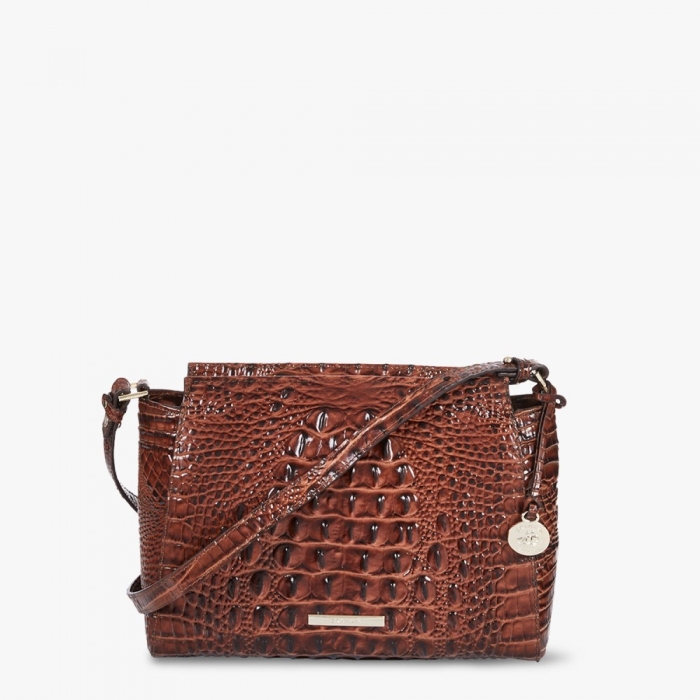 Brahmin Hillary Leather Crossbody - Pecan Melbourne