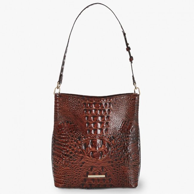 Brahmin Celina Leather Bucket Bag - Pecan Melbourne
