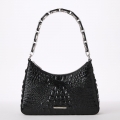 Brahmin Mod Esme Leather Shoulder Bag - Black Melbourne Silver Hardware