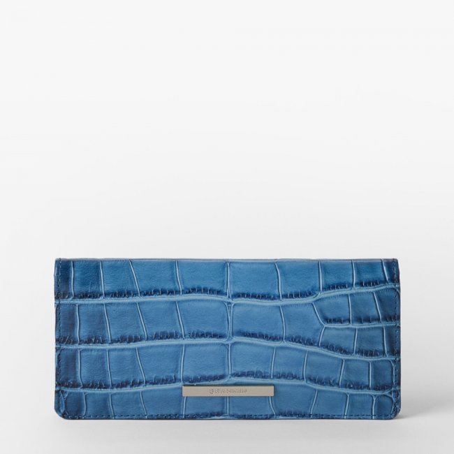Brahmin Ady Leather Wallet - Heavenly Blue Lumeria