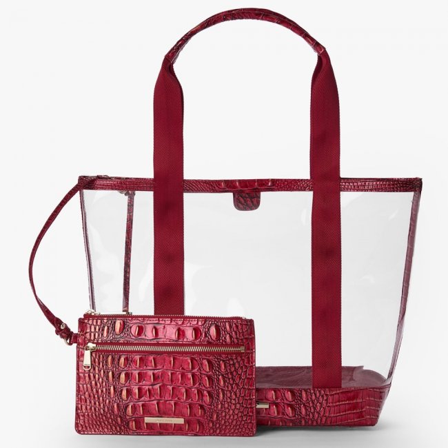Brahmin Brooke Transparent Tote - Crimson Seagate