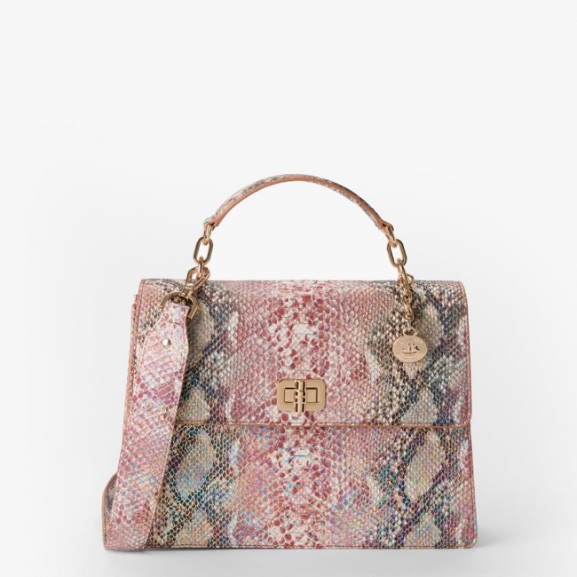 Brahmin Hallie Leather Satchel - Multi Skyterra