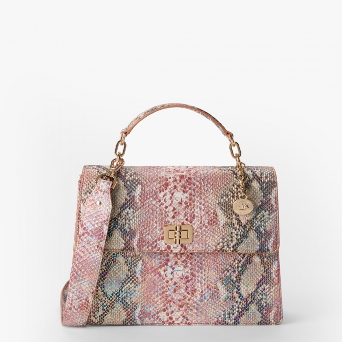 Brahmin Hallie Leather Satchel - Multi Skyterra