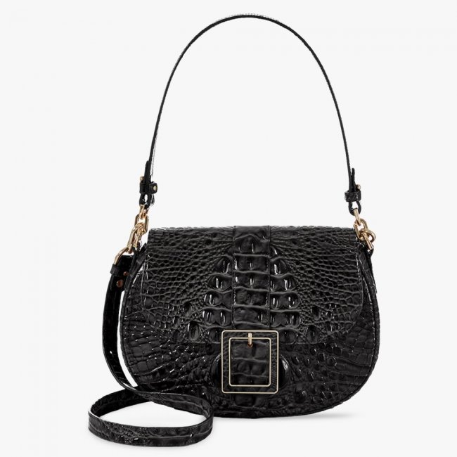 Brahmin Cynthia Leather Shoulder Bag - Black Melbourne