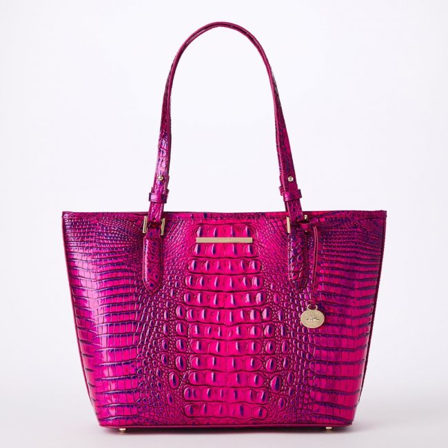 Brahmin Medium Asher Leather Tote - Voltage Violet
