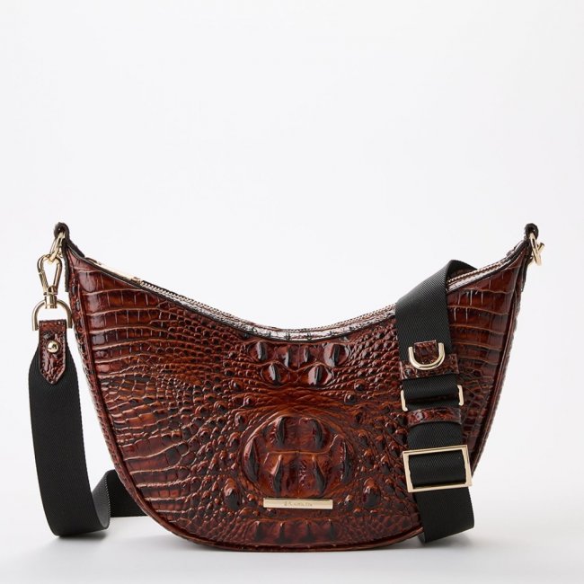 Brahmin Percy Leather Crossbody - Pecan Melbourne| BRAHMIN