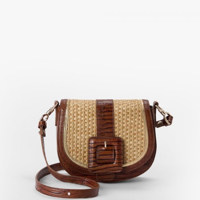 Brahmin Briar Leather Crossbody - Caramel Jardim