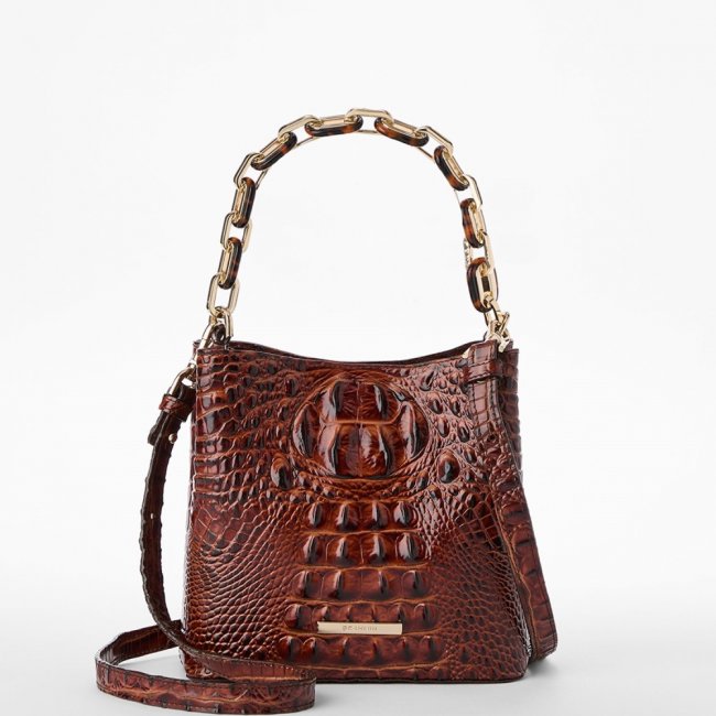 Brahmin Mod Mini Amelia Leather Crossbody - Pecan Melbourne