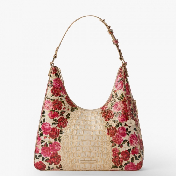 Brahmin Tabitha Leather Shoulder Bag - Romantic Roses Ombre Melbourne