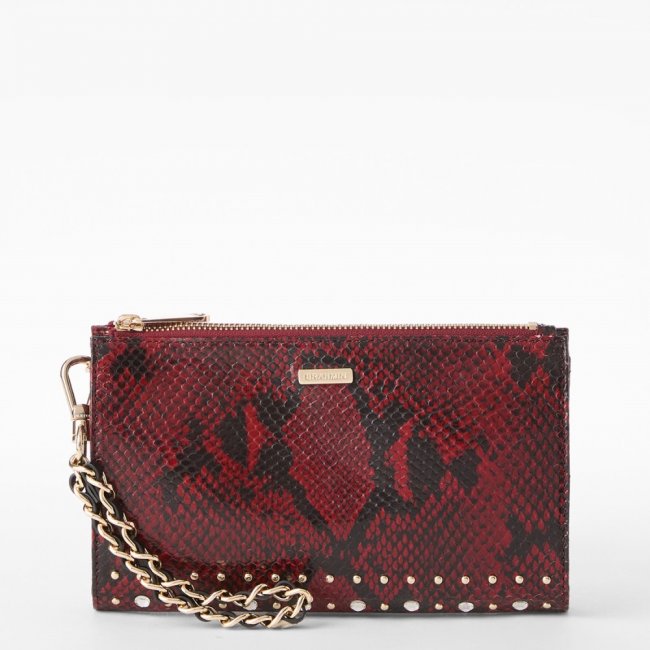 Brahmin Daisy Leather Wristlet - Red Grandeur
