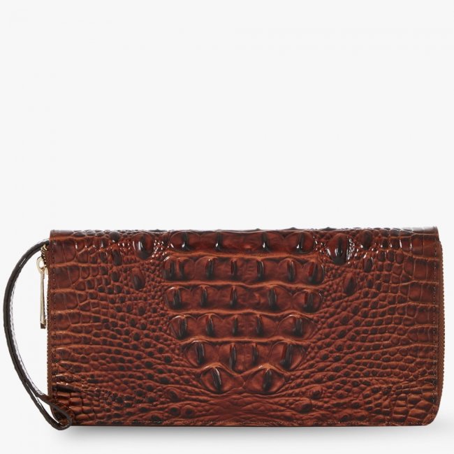 Brahmin Skyler Pecan Leather Clutch - Pecan Melbourne