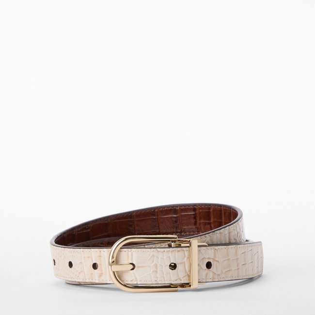 Brahmin Reversible Belt Small - Contour Classic Croc
